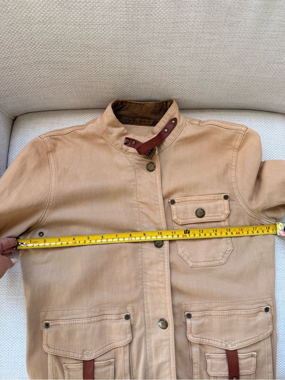 Ralph Lauren Tan Field Jacket with Leather-Trim Pockets - Picture 13 of 15